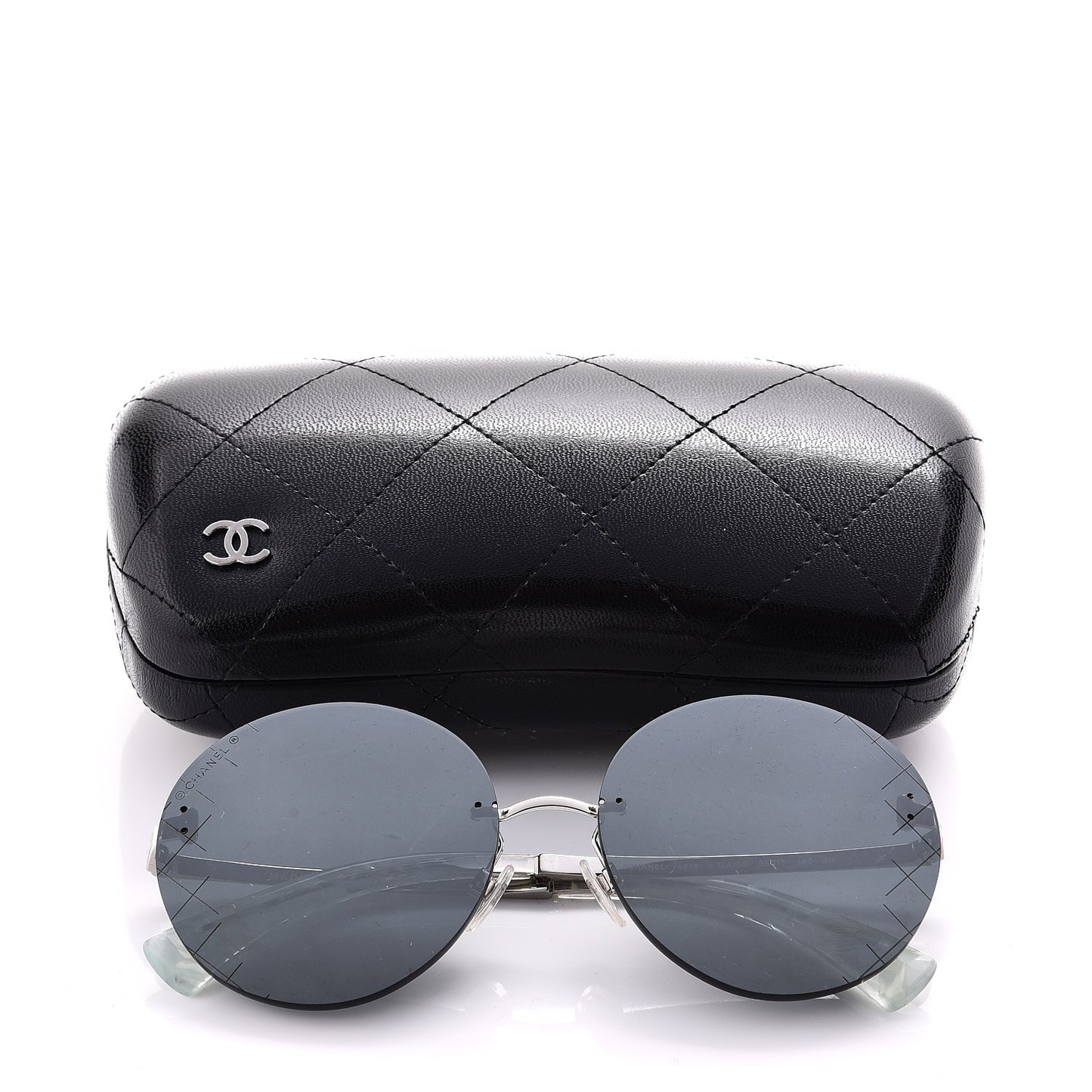 Metal Rimless Round Sunglasses 4216 Silver