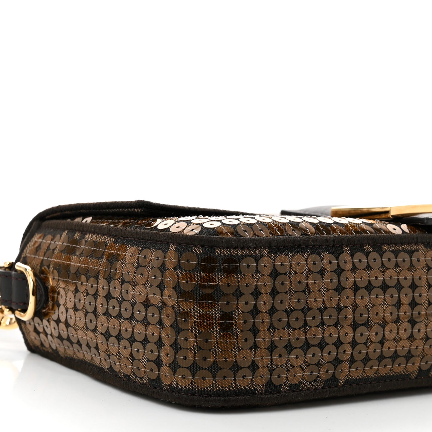 Fabric Jacquard Paillettes Vitello Seta FF 1974 Baguette Testa di Moro Real Ebano