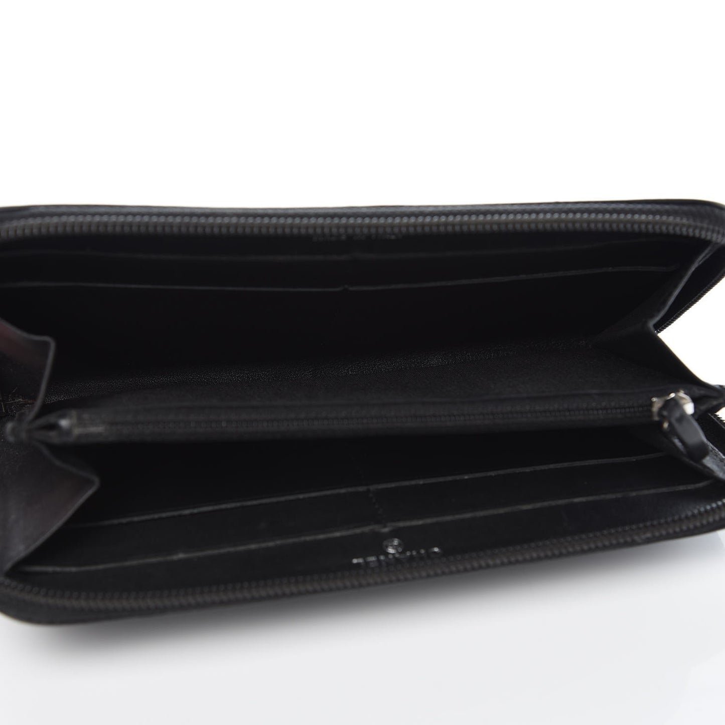 Caviar Large Timeless CC Zip Around Wallet Black