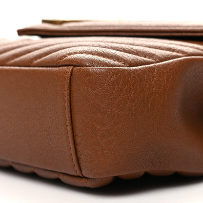 Saint Laurent Sheepskin Matelasse Chevron Monogram Medium College Bag Brick 10 of 10