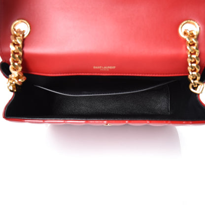 Saint Laurent Patent Matelasse Monogram Large Vicky Chain Bag Rouge Eros 5 of 7