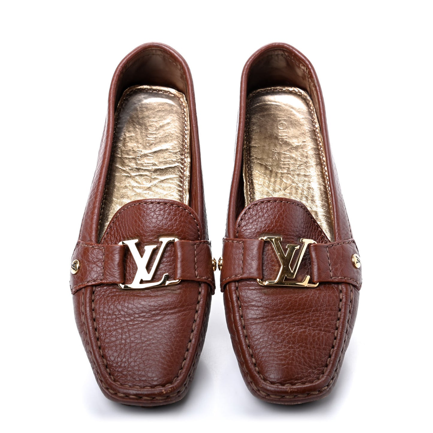 Calfskin Monte Carlo Moccasin Loafers 37 Brown