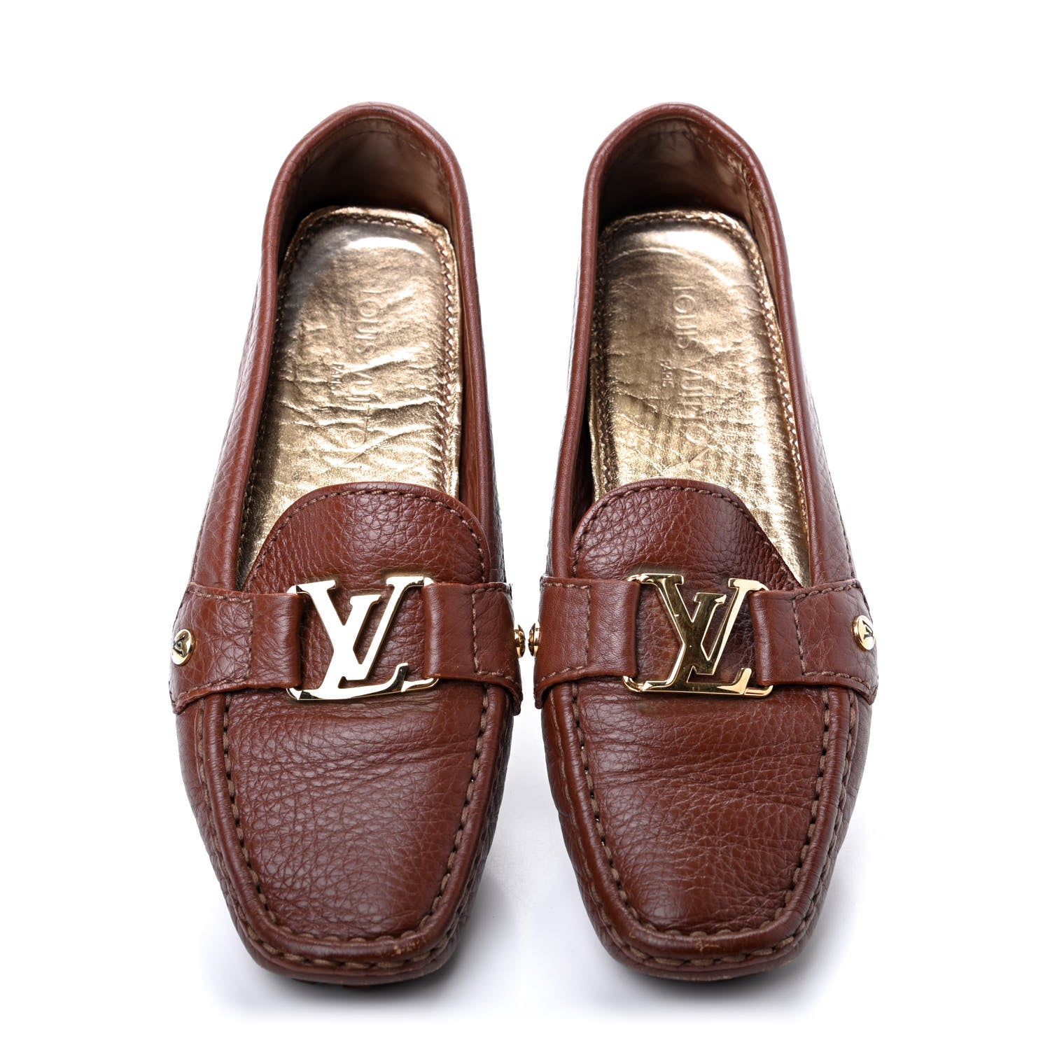 Louis Vuitton Calfskin Monte Carlo Moccasin Loafers 37 Brown 5 of 17