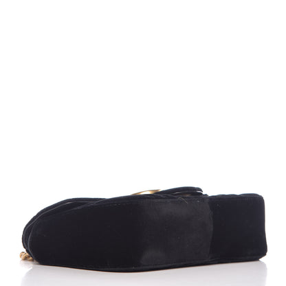 Gucci Velvet Matelasse Mini GG Marmont Shoulder Bag Black 4 of 10