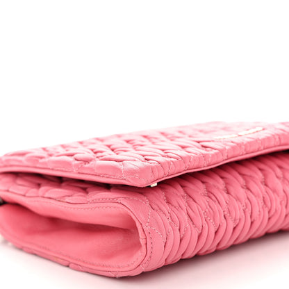 Miu Miu Nappa Matelasse Crystal Chain Crossbody Geranio 8 of 9