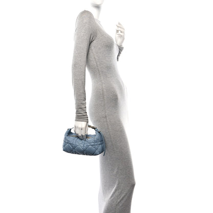 Christian Dior Calfskin Macrocannage Medium Diortravel Nomad Pouch Bracing Blue 2 of 10