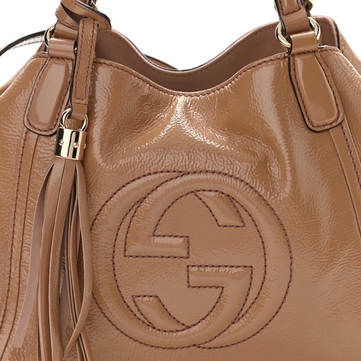 Gucci Patent Small Soho Shoulder Bag Dark Cipria 8 of 10