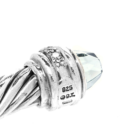 David Yurman Sterling Silver Diamond Prasiolite 7mm Cable Classics Bracelet 4 of 5