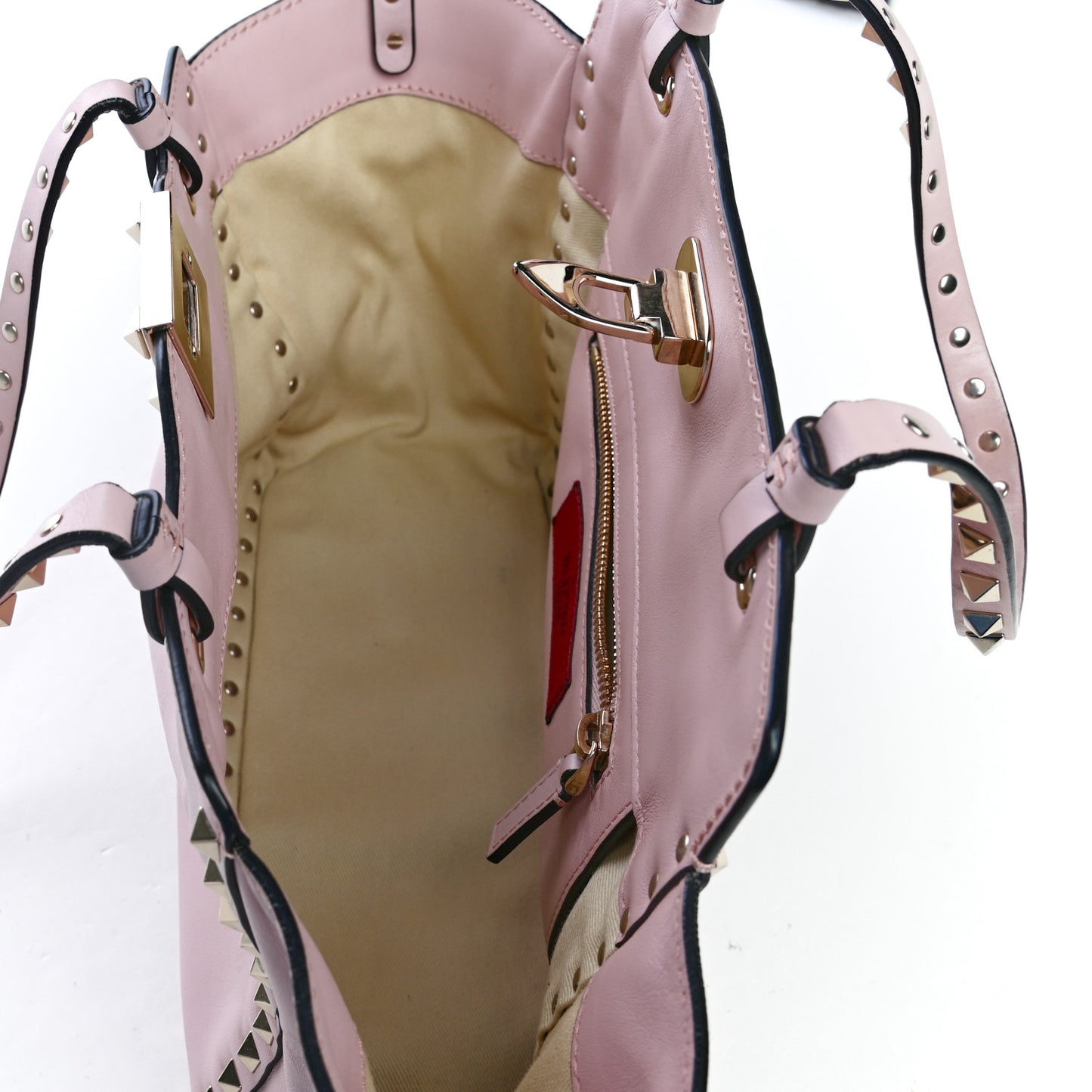 Vitello Small Rockstud Tote Water Rose