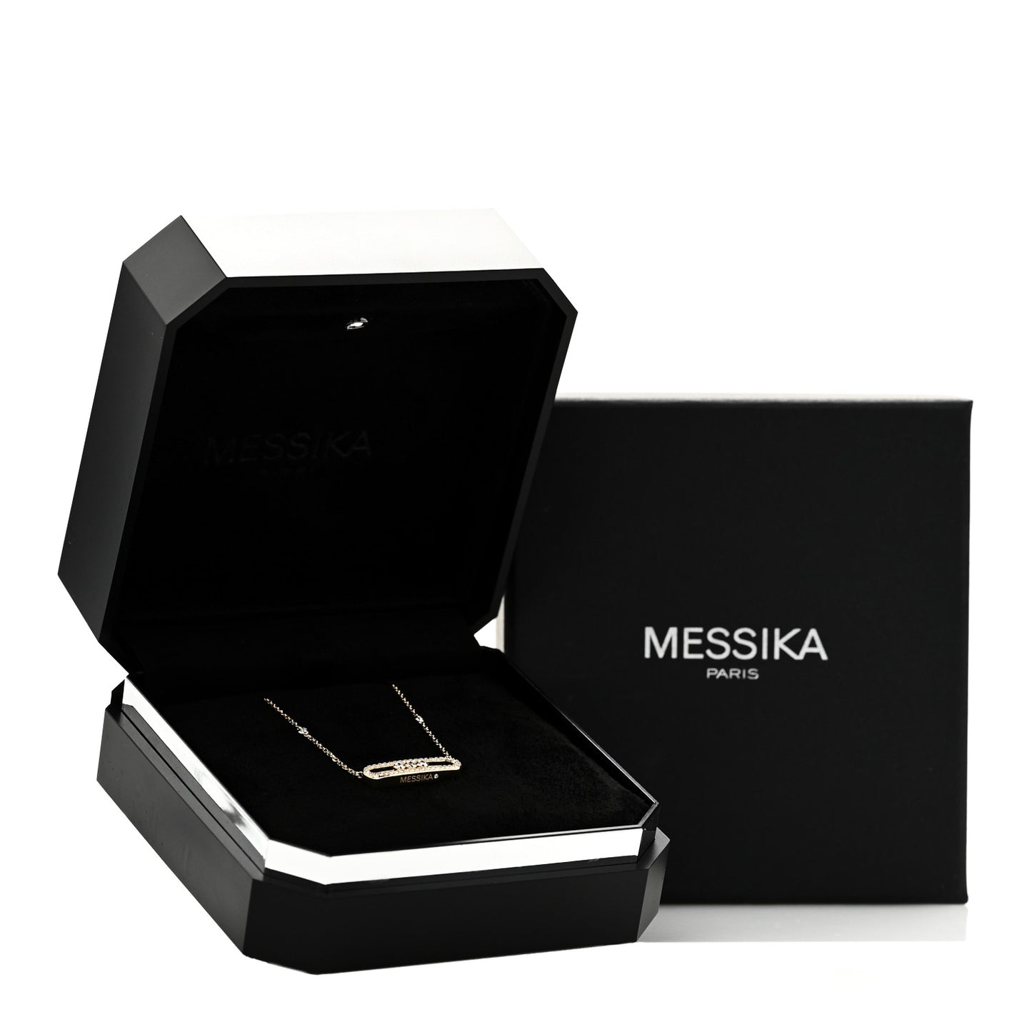 18K Yellow Gold Diamond Baby Move Classic Pave Necklace