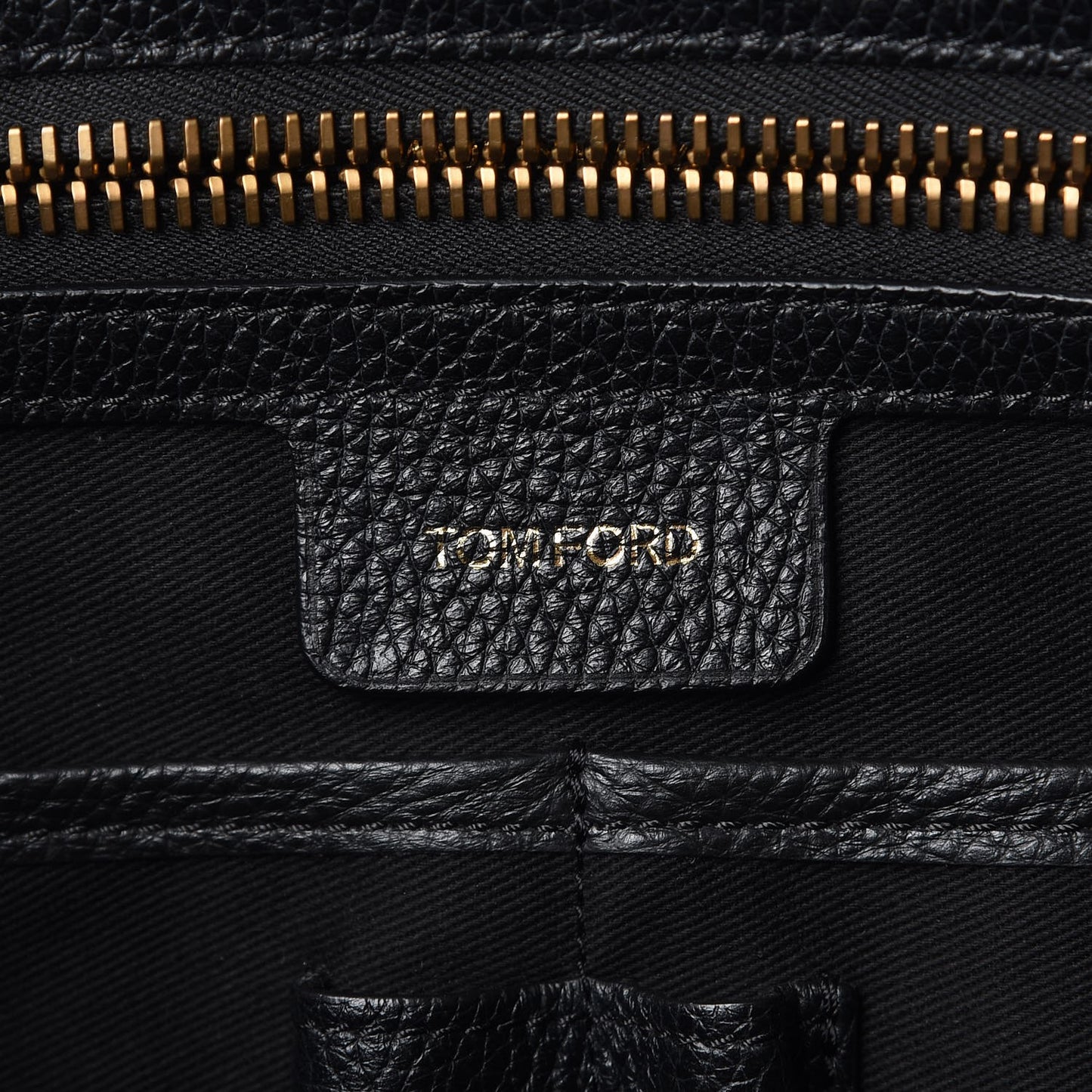 Calfskin Buckley Flat Trapeze Briefcase Black