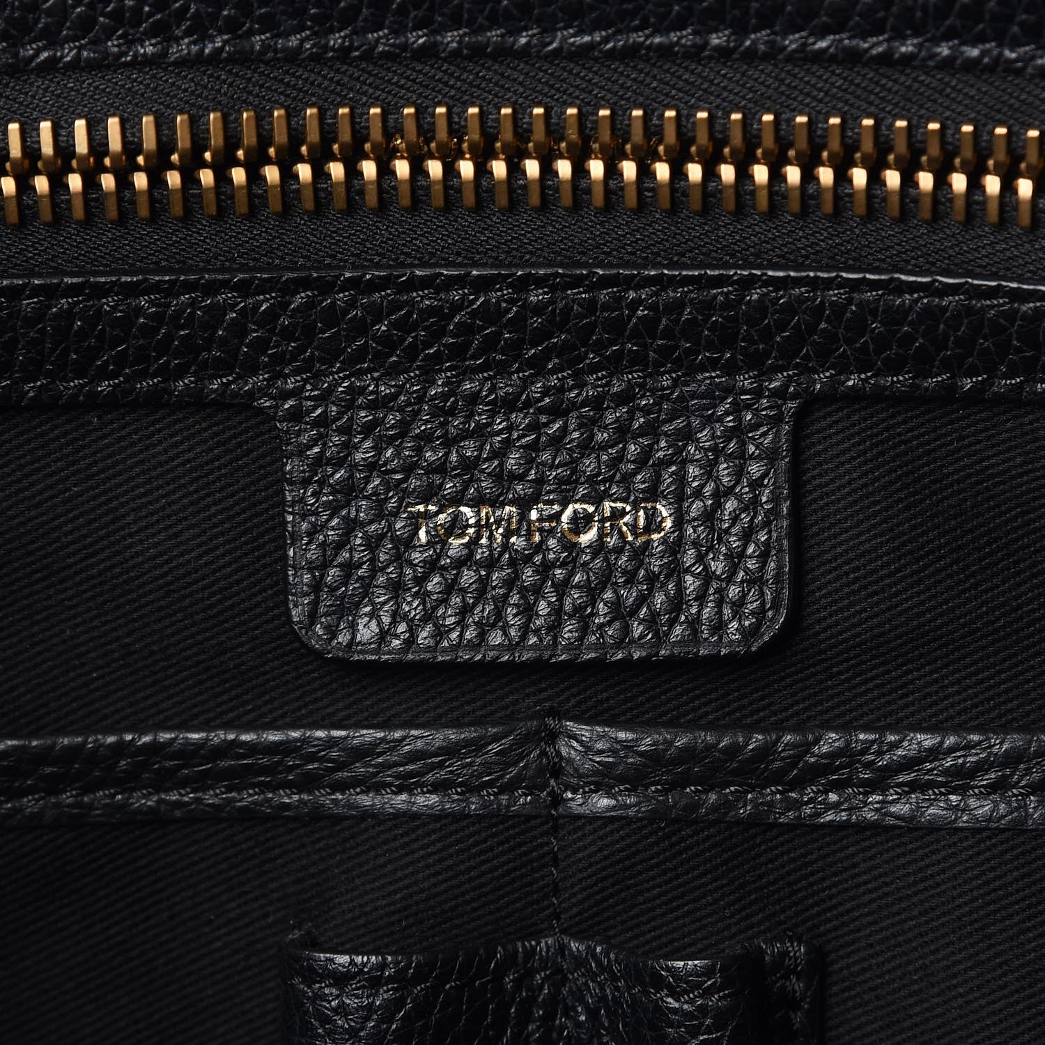 Tom Ford Calfskin Buckley Flat Trapeze Briefcase Black 6 of 12