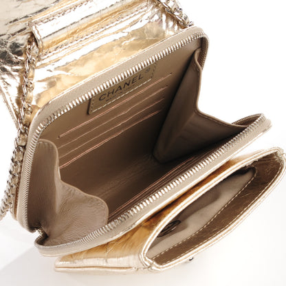 Chanel Metallic Calfskin Mini Flap Wallet On Chain WOC Gold 5 of 8