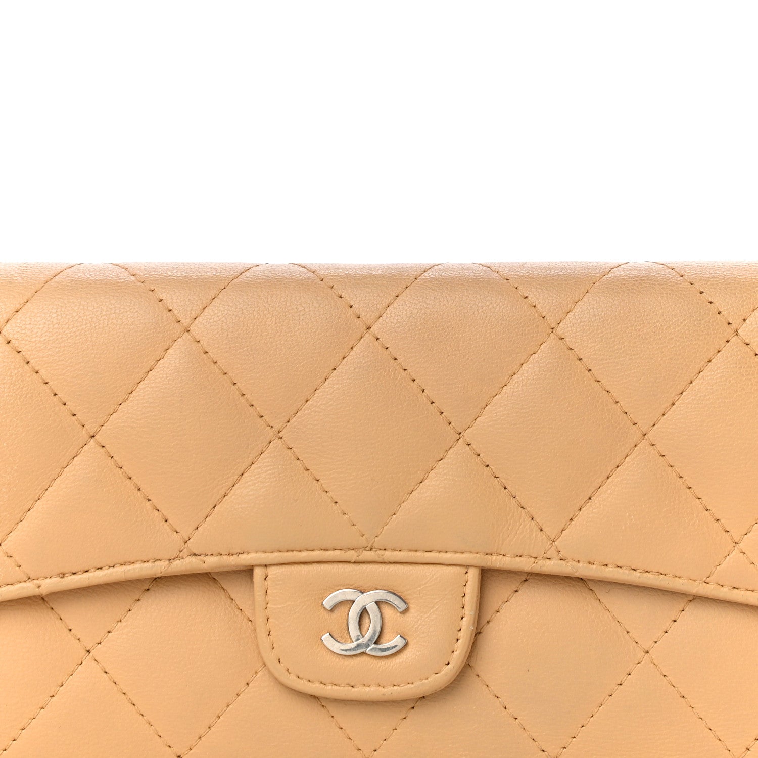 Chanel Lambskin Quilted Large Flap Wallet Beige 9 of 28