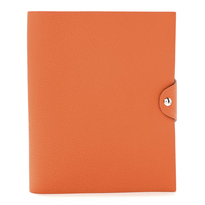 Hermes Togo Ulysse MM Notebook Cover Orange Minium 1 of 9