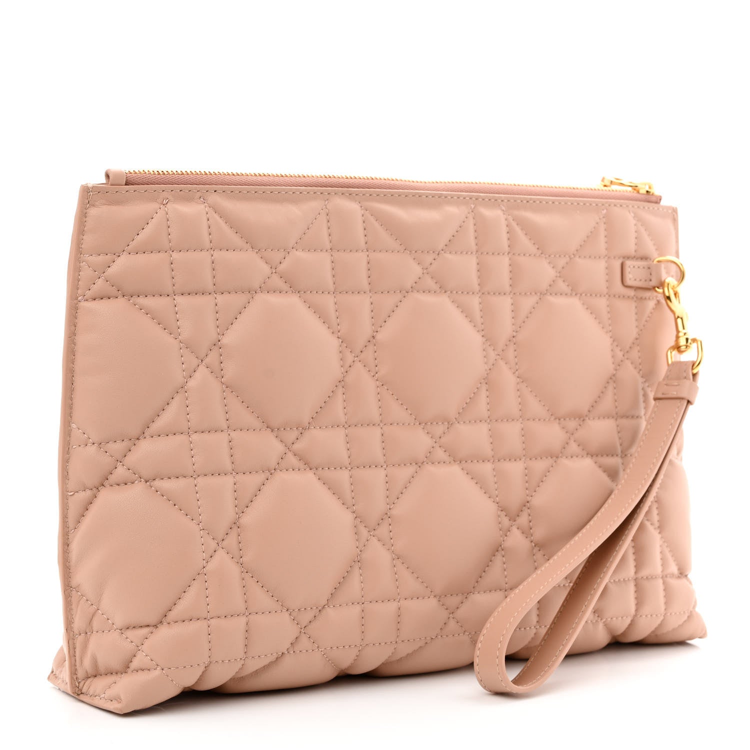 Christian Dior Lambskin Macrocannage Large Caro D-Every Pouch Rose Des Vents 3 of 11