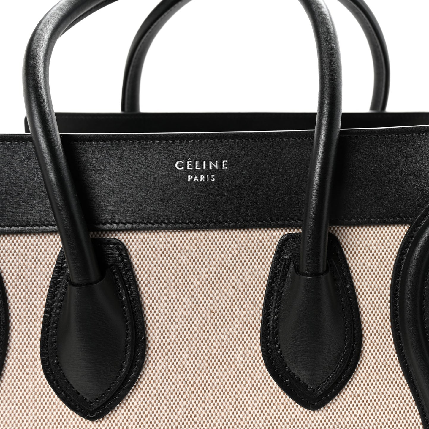 Textile Smooth Calfskin Micro Bi-Color Luggage Natural