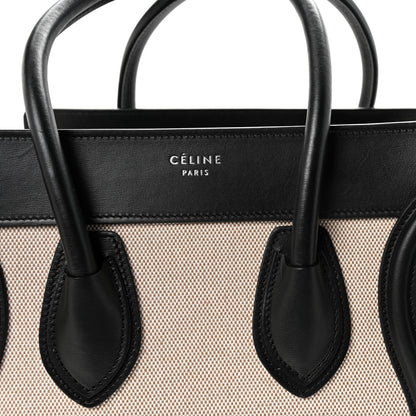 Celine Textile Smooth Calfskin Micro Bi-Color Luggage Natural 7 of 9