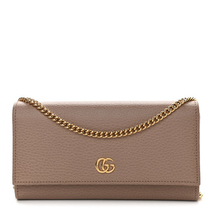 Gucci Dollar Calfskin Petite GG Marmont Wallet Chain Bag Porcelain Rose 1 of 9