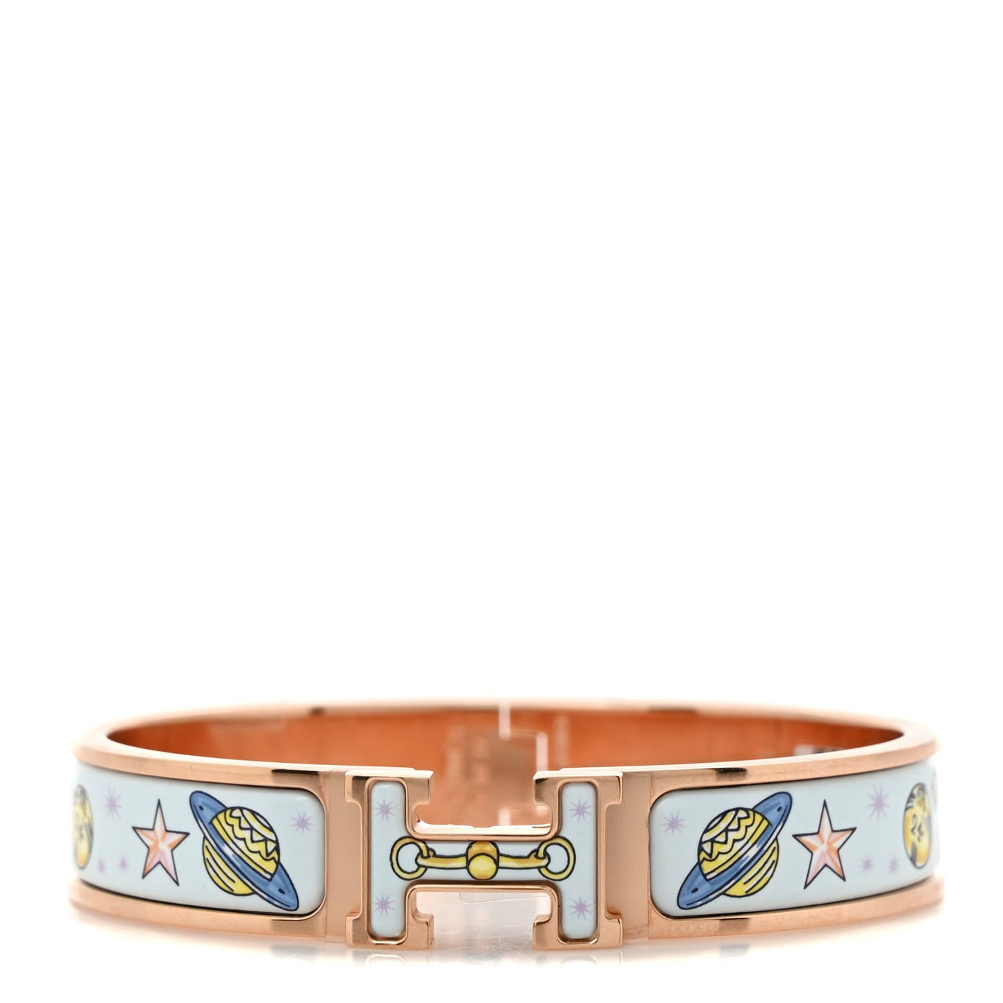 Enamel Printed Chorus Stellarum Narrow Clic Clac H Bracelet GM Hypno