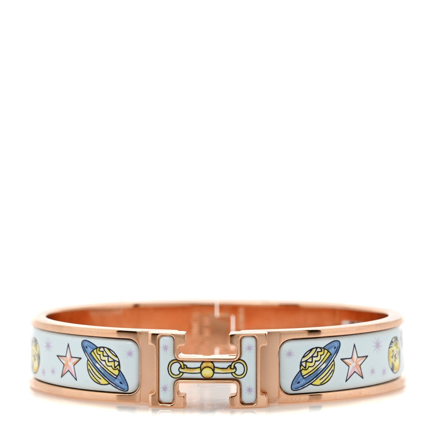 Hermes Enamel Printed Chorus Stellarum Narrow Clic Clac H Bracelet GM Hypno 1 of 5