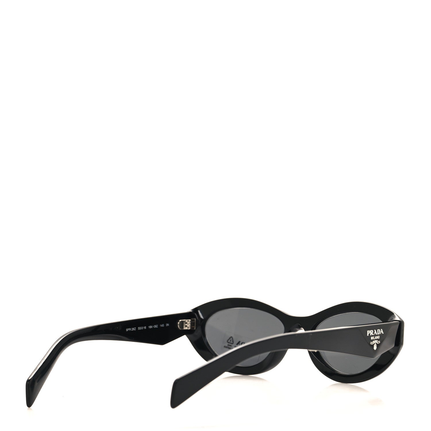 Prada Acetate Oval Sunglasses SPR 26Z Black 4 of 7
