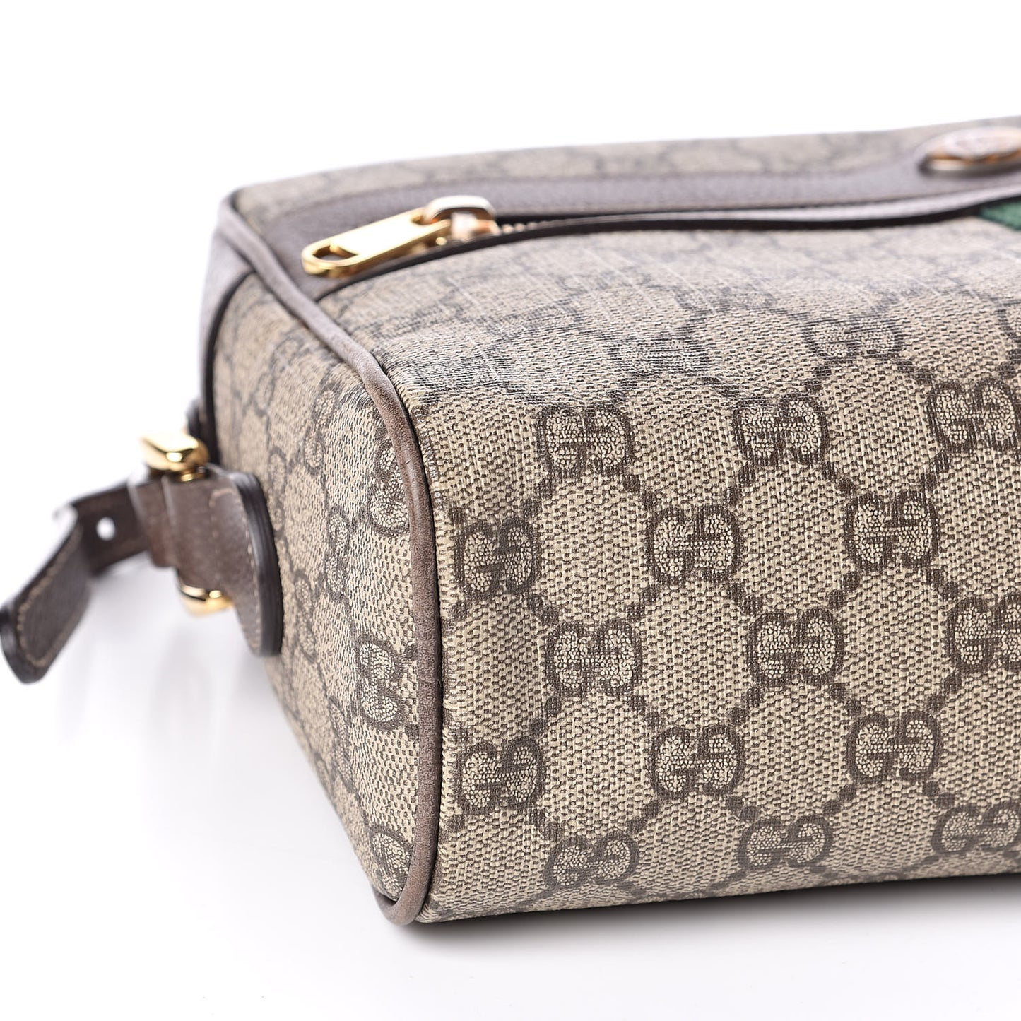 GG Supreme Monogram Web Small Ophidia Shoulder Bag Brown