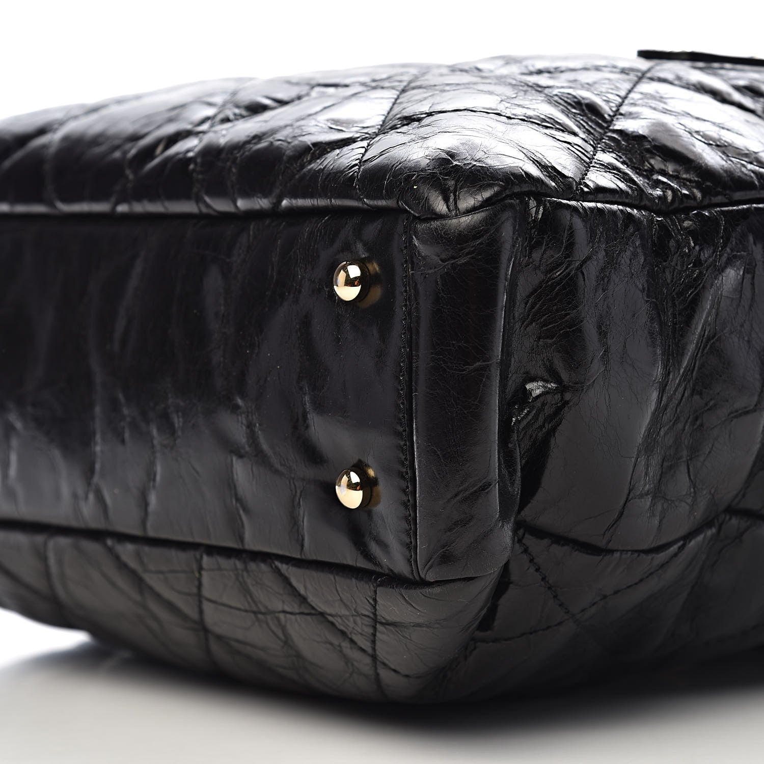 Chanel Glazed Calfskin Lambskin Quilted Portobello Tote Black 9 of 10