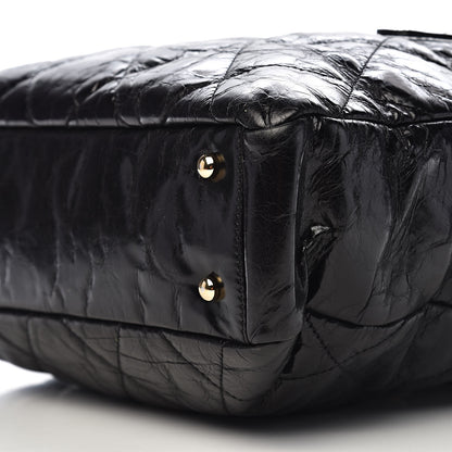 Chanel Glazed Calfskin Lambskin Quilted Portobello Tote Black 9 of 10