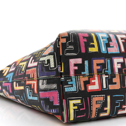 Fendi Zucca Spalmati Patent Zucchino Screen Print Medium Roll Tote Tobacco Multicolor Black 9 of 12