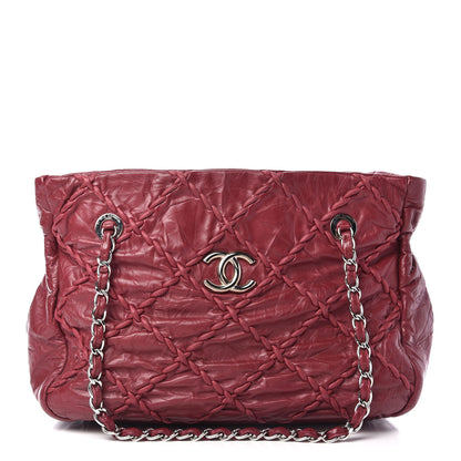 Chanel Calfskin Ultra Stitch Tote Dark Red 1 of 10