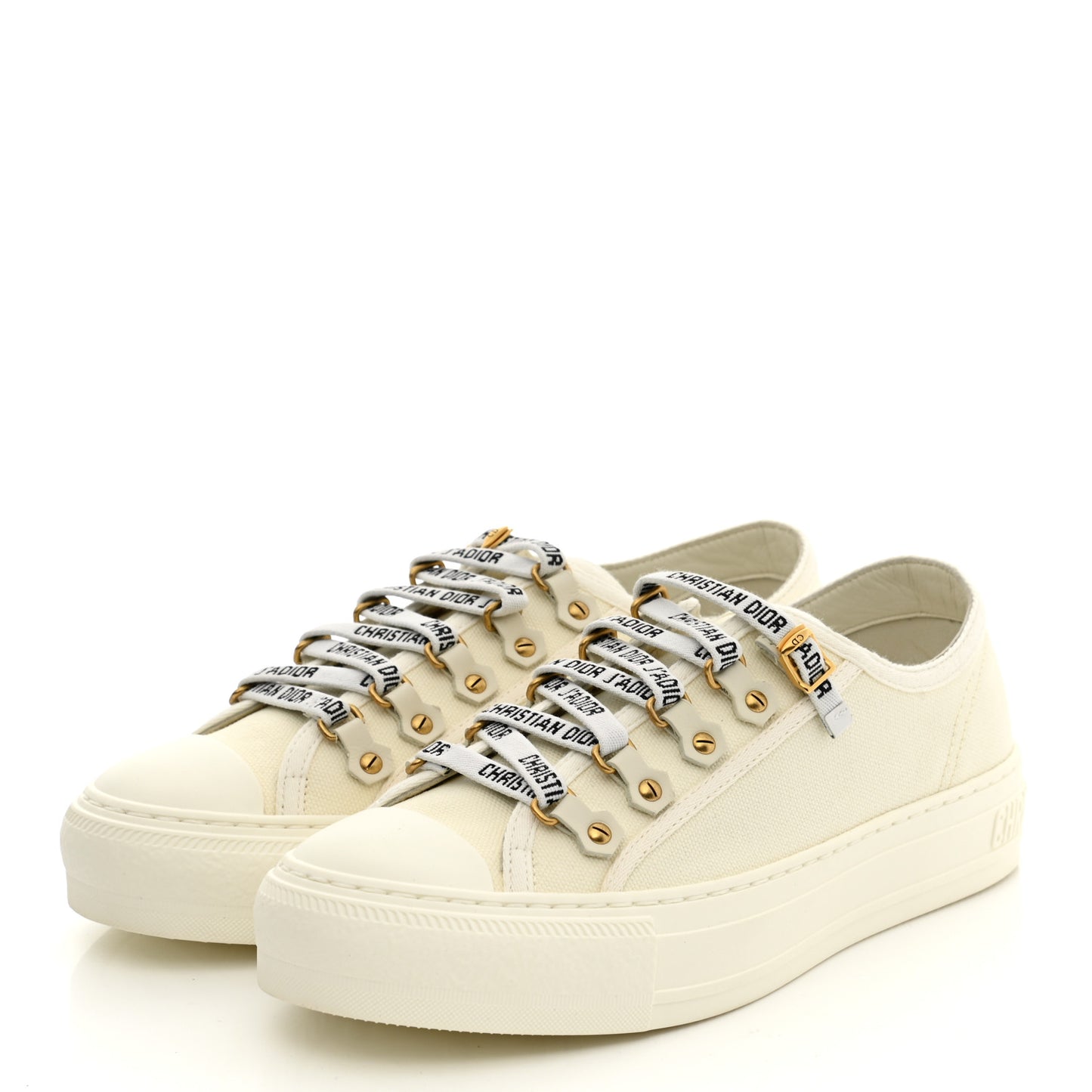 Canvas Dot Walk'N'Dior Low Top Sneakers 36.5 Milk