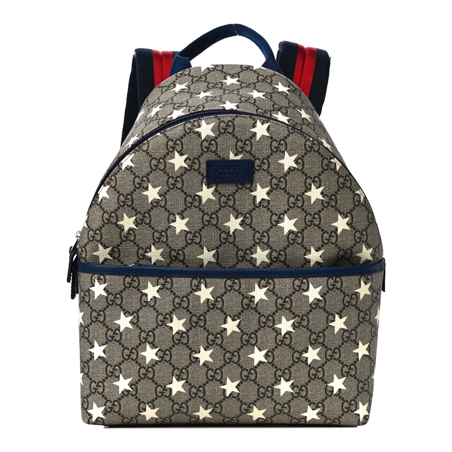 GG Supreme Monogram Stars Childrens Backpack Beige Ebony Yellow Royal