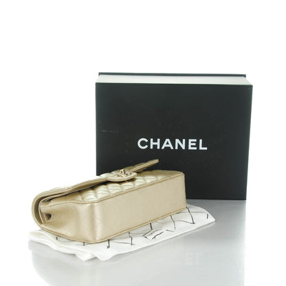 Chanel Metallic Caviar Quilted Medium Double Flap Light Gold 4 of 8