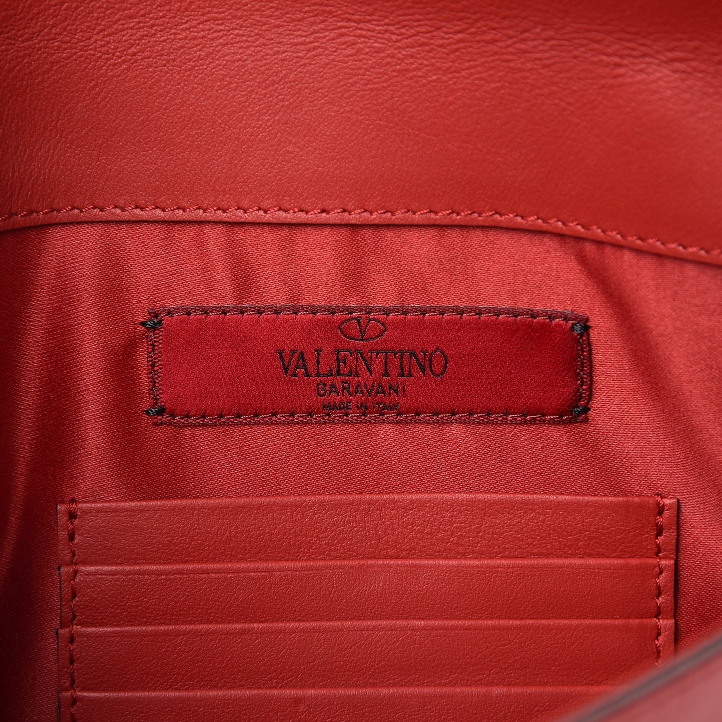 Vitello Large Rockstud Envelope Clutch Rosso Valentino