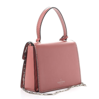 Valentino Garavani Vitello Rockstud Cabana Top Handle Bag Antique Rose 3 of 11