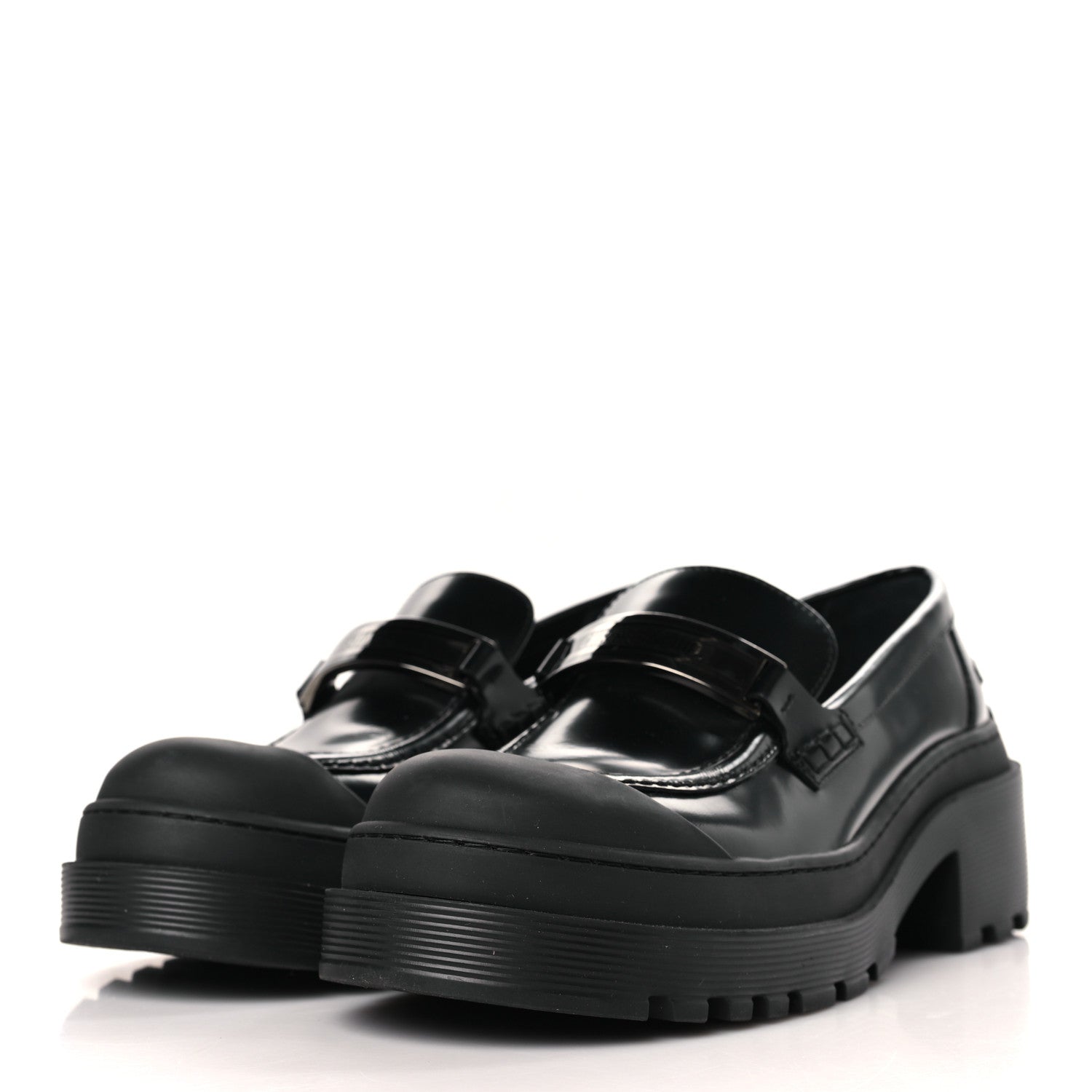 Christian Dior Brushed Calfskin Dior Code Lug Sole Platform 35mm Loafers 39.5 Black 3 of 8