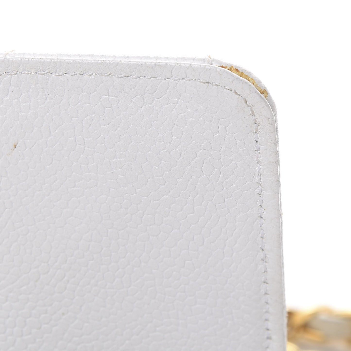 Caviar Quilted Single Flap Shoulder Bag White