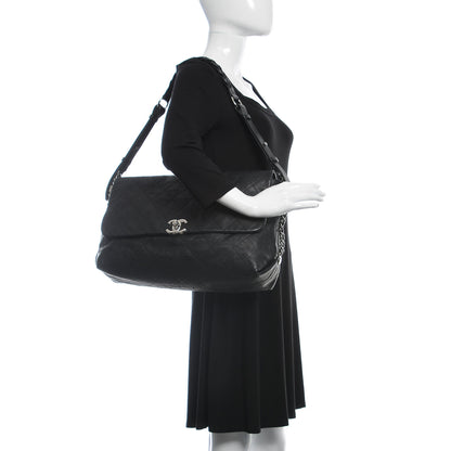 Chanel Grained Calfskin Stitched Large Braided With Style Flap Black 2 of 11