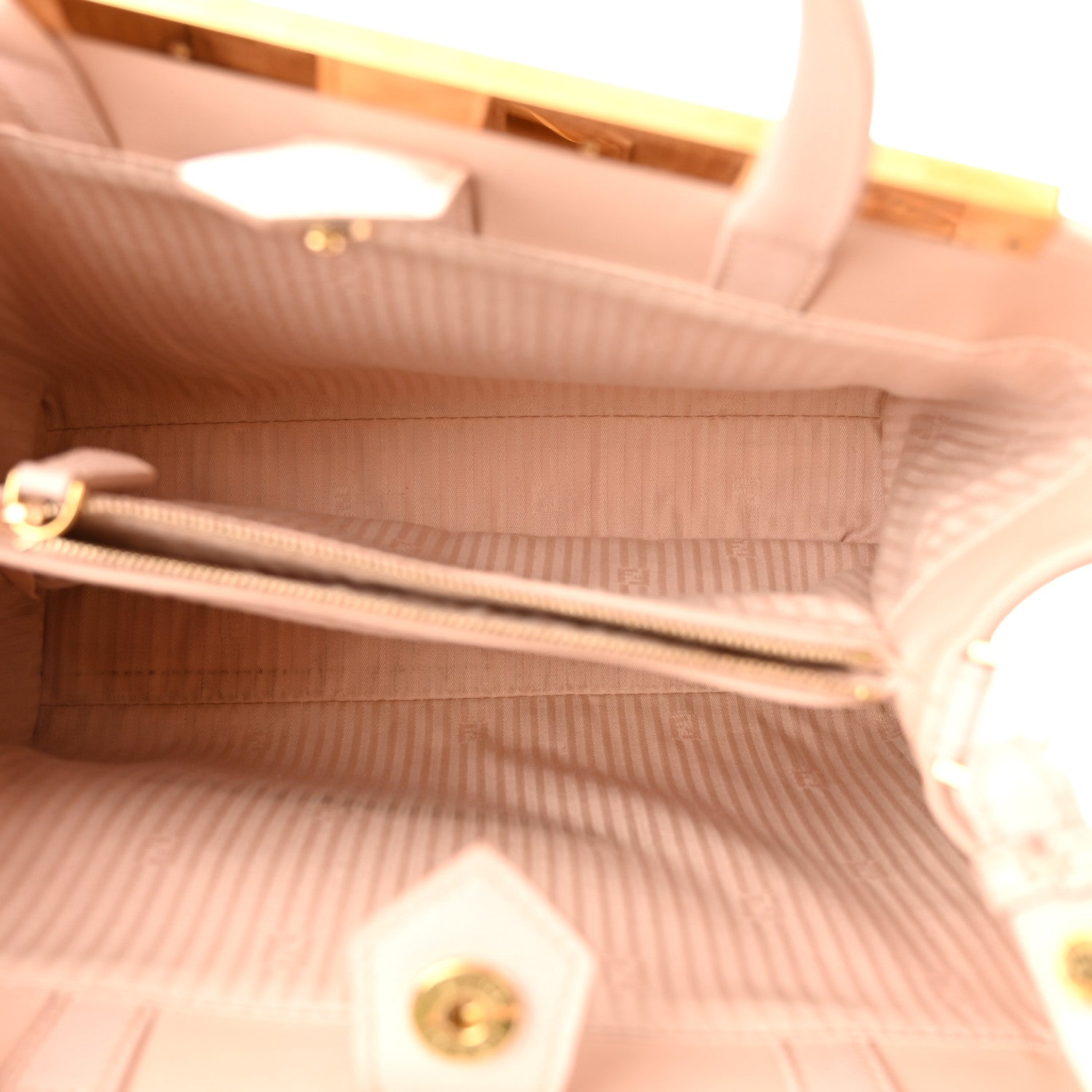 Fendi Vitello Elite Flamingo Petite 2Jours Tote Rosa Plaster 4 of 9