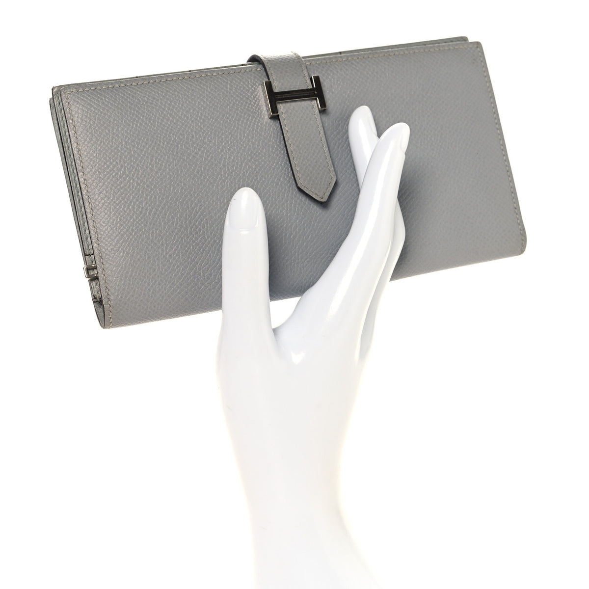 Hermes Epsom Bearn Gusset Wallet Bleu Lin 2 of 9