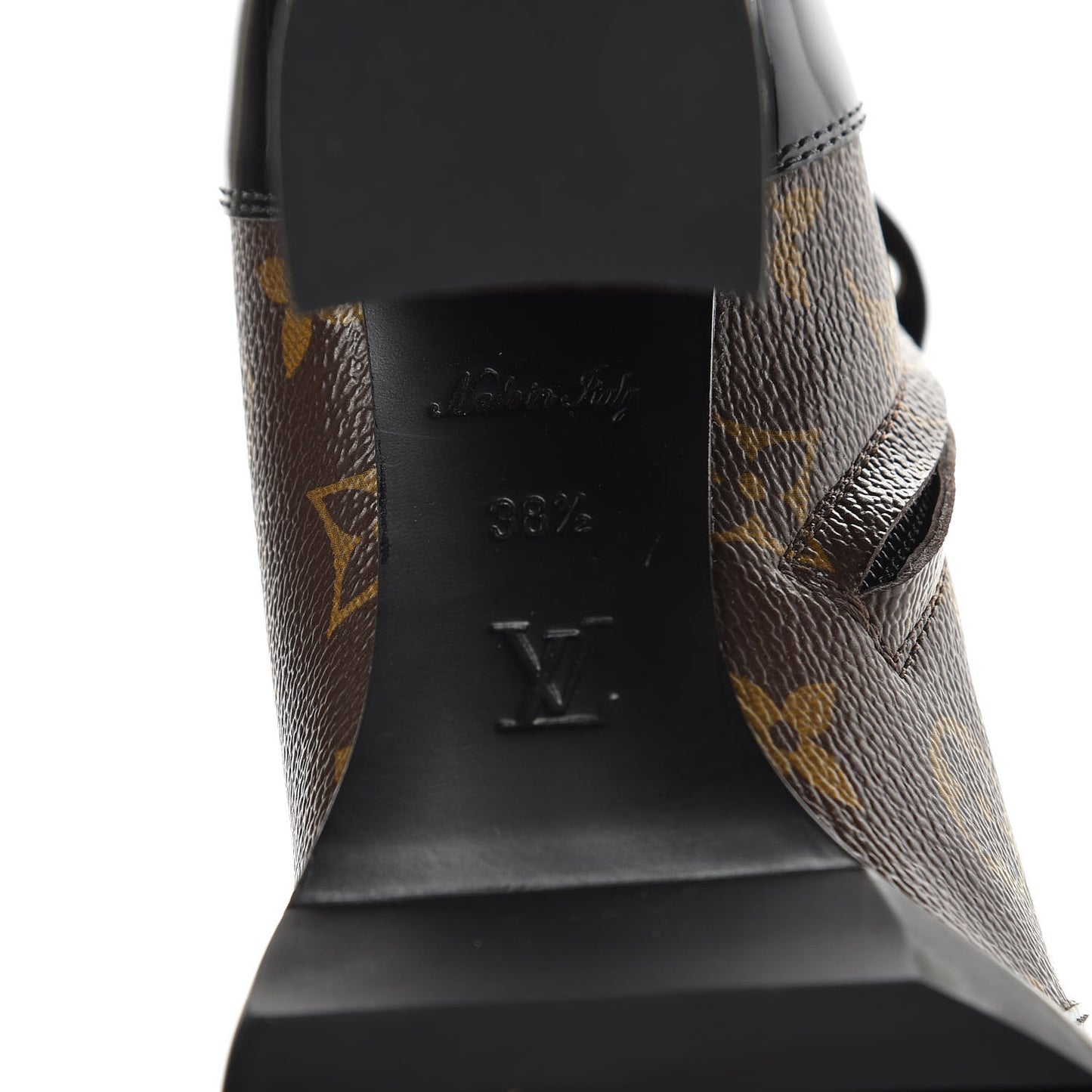 Patent Calfskin Monogram Star Trail Ankle Boots 38.5 Black