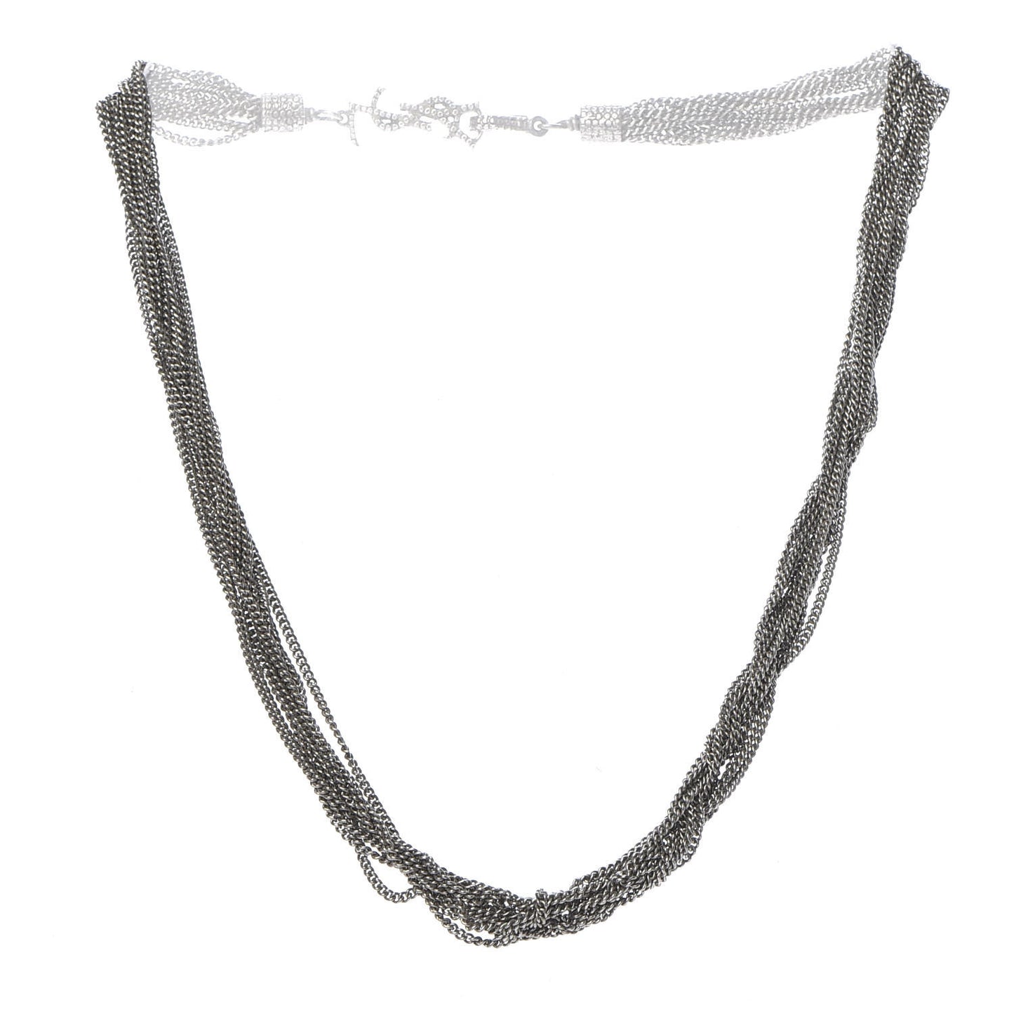 Lou Lou Twisted Chains Necklace Silver