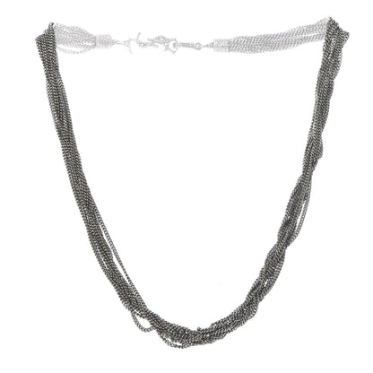 Saint Laurent Lou Lou Twisted Chains Necklace Silver 3 of 4