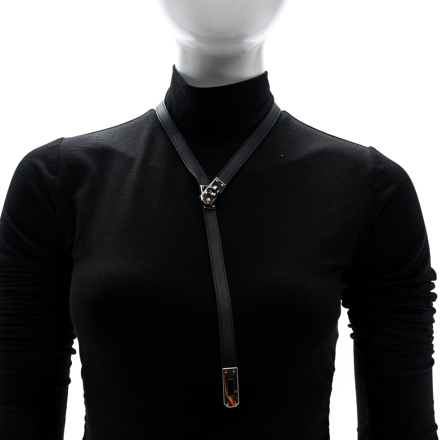 Hermes Swift Kelly Lariat Necklace Black 2 of 6
