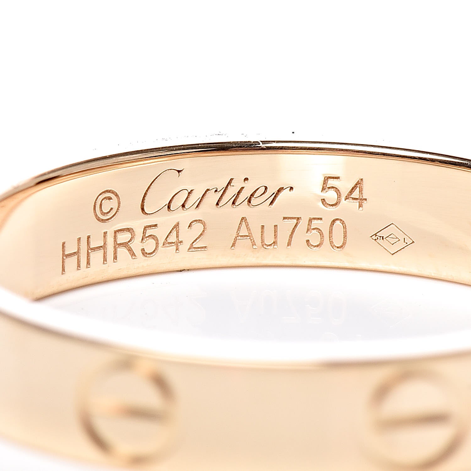 Cartier 18K Yellow Gold 3.5mm LOVE Wedding Band Ring 54 6.75 4 of 5