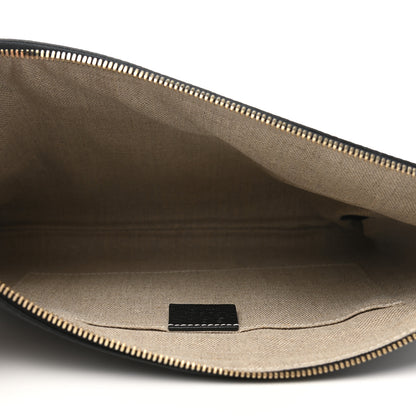 Gucci Pebbled Calfskin Large Bamboo Clutch Black 5 of 7
