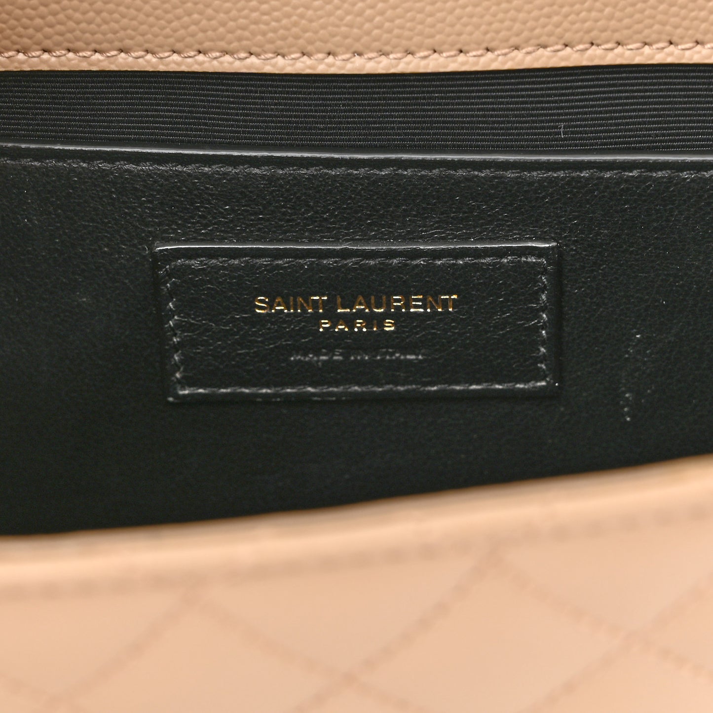 Grain De Poudre Textured Mixed Matelasse Medium Triquilt Monogram Satchel Dark Beige