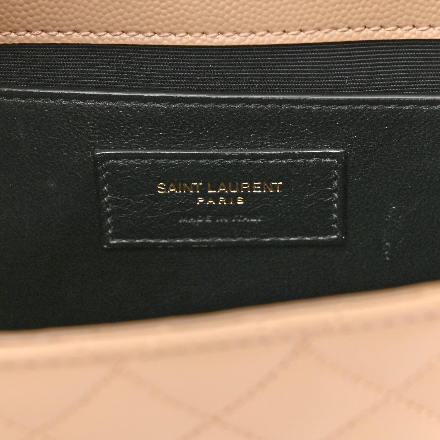 Saint Laurent Grain De Poudre Textured Mixed Matelasse Medium Triquilt Monogram Satchel Dark Beige 7 of 11