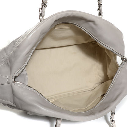 Chanel Calfskin Quilted Large Front Flap Shoulder Bag Grey 5 of 7